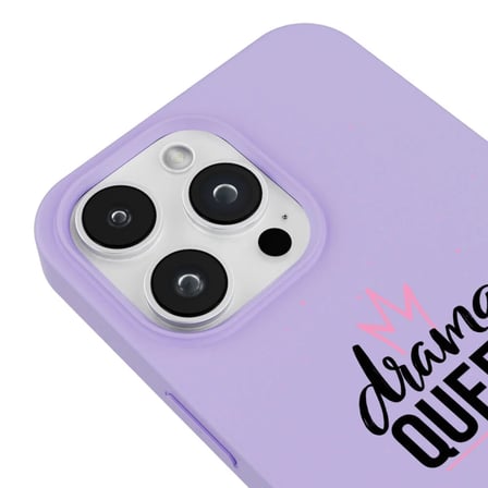 iPhone 15 Pro Lila Lansman Renkli Silikon Drama Queen Tasarımlı Premium Kılıf