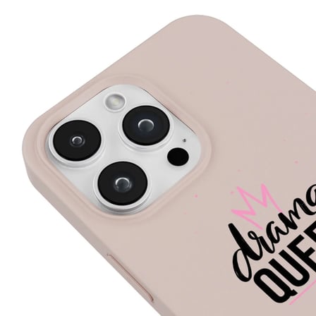 iPhone 14 Pro Pudra Lansman Renkli Silikon Drama Queen Tasarımlı Premium Kılıf