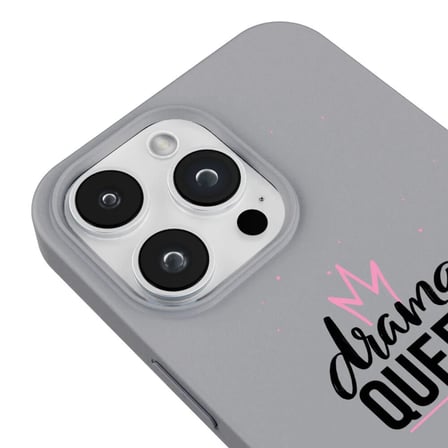 iPhone 13 Pro Gri Lansman Renkli Silikon Drama Queen Tasarımlı Premium Kılıf