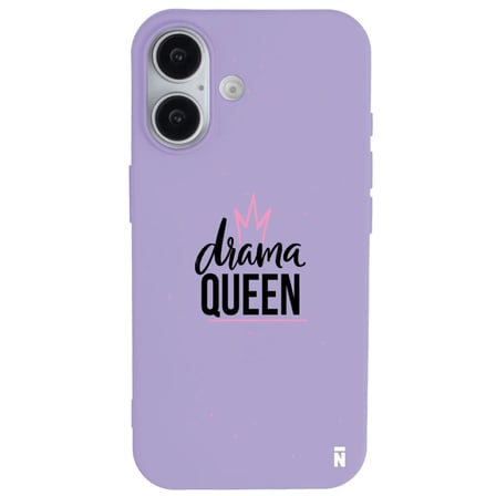iPhone 17 Lila Lansman Renkli Silikon Drama Queen Tasarımlı Premium Kılıf