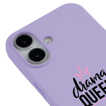 iPhone 17 Lila Lansman Renkli Silikon Drama Queen Tasarımlı Premium Kılıf