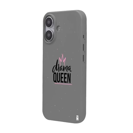 iPhone 16 Plus Gri Lansman Renkli Silikon Drama Queen Tasarımlı Premium Kılıf