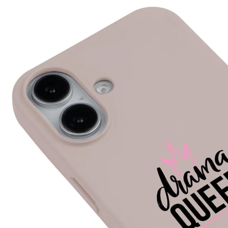 iPhone 16 Plus Pudra Lansman Renkli Silikon Drama Queen Tasarımlı Premium Kılıf