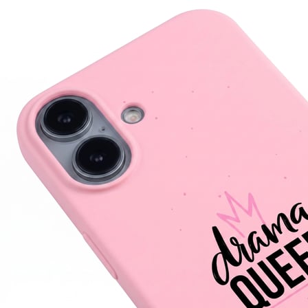iPhone 16 Plus Pembe Lansman Renkli Silikon Drama Queen Tasarımlı Premium Kılıf