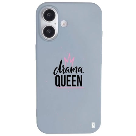 iPhone 16 Mavi Lansman Renkli Silikon Drama Queen Tasarımlı Premium Kılıf