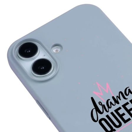iPhone 16 Mavi Lansman Renkli Silikon Drama Queen Tasarımlı Premium Kılıf