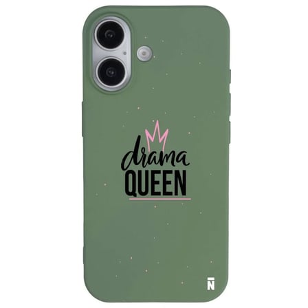 iPhone 16 Yeşil Lansman Renkli Silikon Drama Queen Tasarımlı Premium Kılıf