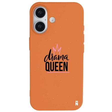 iPhone 16 Turuncu Lansman Renkli Silikon Drama Queen Tasarımlı Premium Kılıf