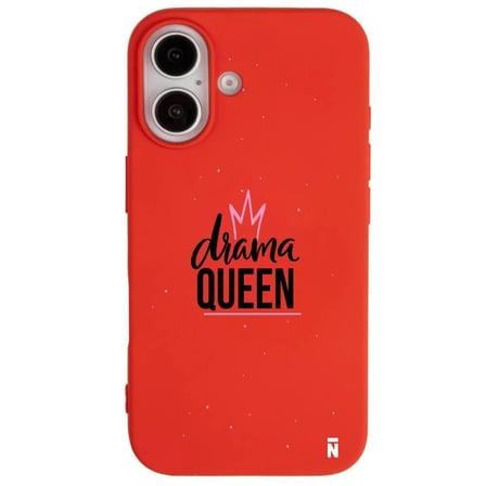 iPhone 16 Kırmızı Lansman Renkli Silikon Drama Queen Tasarımlı Premium Kılıf