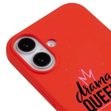 iPhone 16 Kırmızı Lansman Renkli Silikon Drama Queen Tasarımlı Premium Kılıf
