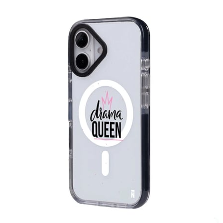 iPhone 16 Plus Yanları Siyah Magsafe Arty Şeffaf Drama Queen Tasarımlı Premium Kılıf