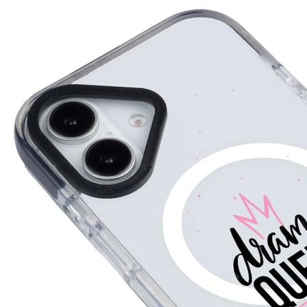 iPhone 16 Plus Yanları Siyah Magsafe Arty Şeffaf Drama Queen Tasarımlı Premium Kılıf