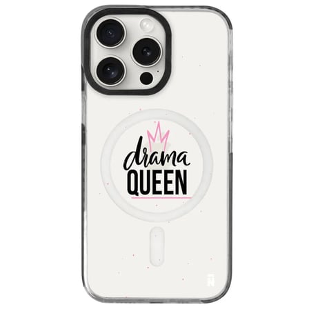 iPhone 16 Pro Max Yanları Siyah Magsafe Arty Şeffaf Drama Queen Tasarımlı Premium Kılıf