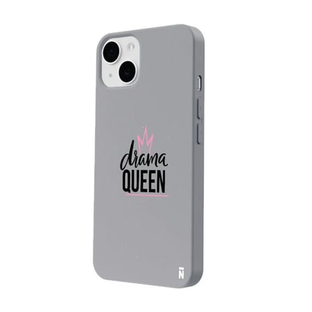 iPhone 15 Gri Lansman Renkli Silikon Drama Queen Tasarımlı Kamera Korumalı Telefon Kılıf