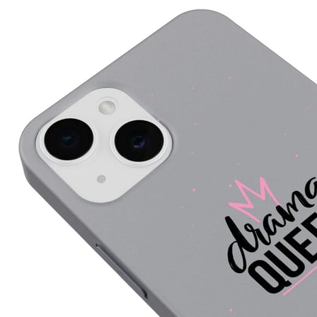iPhone 15 Gri Lansman Renkli Silikon Drama Queen Tasarımlı Kamera Korumalı Telefon Kılıf