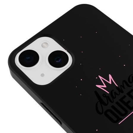 iPhone 13 Siyah Lansman Renkli Silikon Drama Queen Tasarımlı Kamera Korumalı Telefon Kılıf