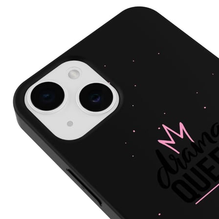 iPhone 12 Siyah Lansman Renkli Silikon Drama Queen Tasarımlı Kamera Korumalı Telefon Kılıf