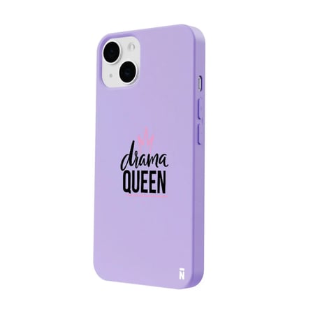 iPhone 14 Plus Lila Lansman Renkli Silikon Drama Queen Tasarımlı Kamera Korumalı Telefon Kılıf