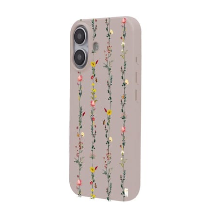 iPhone 16 Plus Pudra Lansman Renkli Silikon Floral Stripes Tasarımlı Premium Kılıf