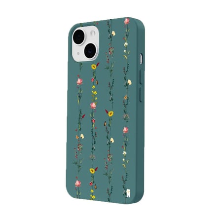 iPhone 12 Haki Lansman Renkli Silikon Floral Stripes Tasarımlı Kamera Korumalı Telefon Kılıf