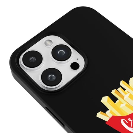 iPhone 14 Pro Max Siyah Lansman Renkli Silikon New Year Kedi Tasarımlı Premium Kılıf