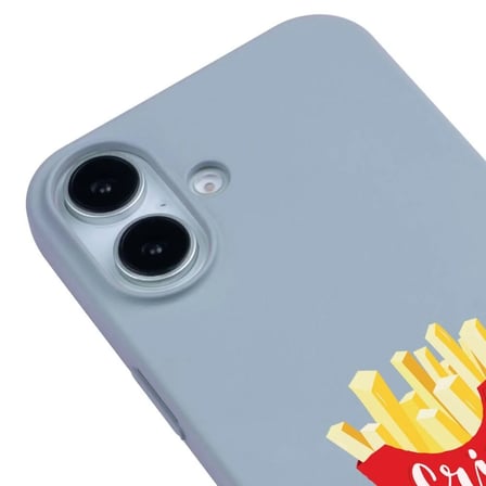 iPhone 16 Plus Mavi Lansman Renkli Silikon New Year Kedi Tasarımlı Premium Kılıf