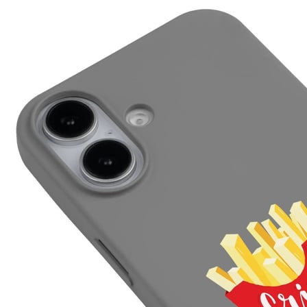 iPhone 16 Plus Gri Lansman Renkli Silikon New Year Kedi Tasarımlı Premium Kılıf