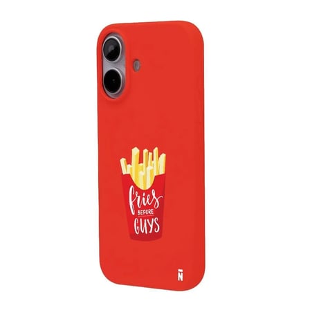iPhone 16 Plus Kırmızı Lansman Renkli Silikon New Year Kedi Tasarımlı Premium Kılıf