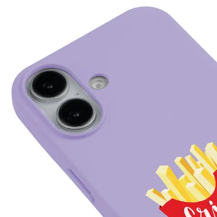 iPhone 16 Lila Lansman Renkli Silikon New Year Kedi Tasarımlı Premium Kılıf