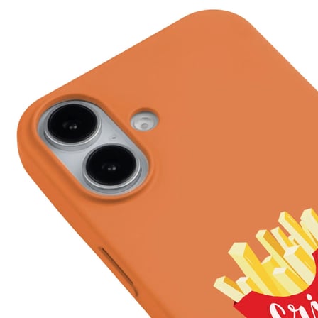 iPhone 16 Turuncu Lansman Renkli Silikon New Year Kedi Tasarımlı Premium Kılıf