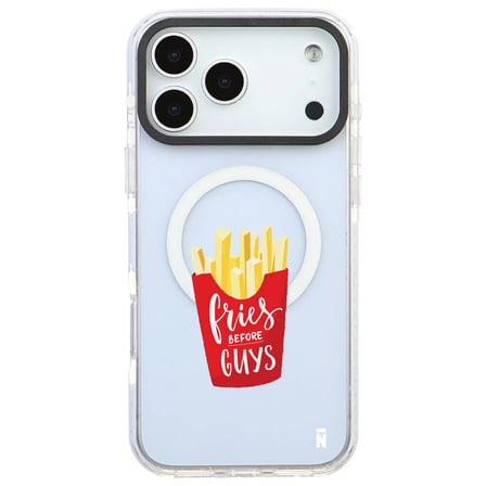iPhone 17 Pro Max Yanları Beyaz Magsafe Arty Şeffaf New Year Kedi Tasarımlı Premium Kılıf