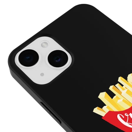 iPhone 14 Plus Siyah Lansman Renkli Silikon New Year Kedi Tasarımlı Kamera Korumalı Kılıf