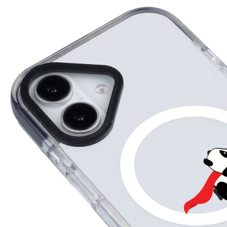 iPhone 16 Yanları Siyah Magsafe Arty Şeffaf Fliying Panda Tasarımlı Premium Kılıf