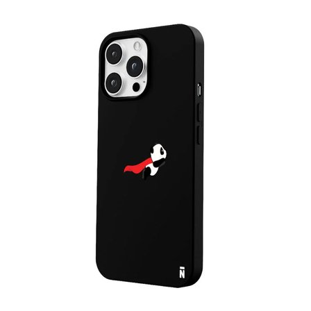 iPhone 16 Pro Max Siyah Lansman Renkli Silikon Fliying Panda Tasarımlı Premium Kılıf