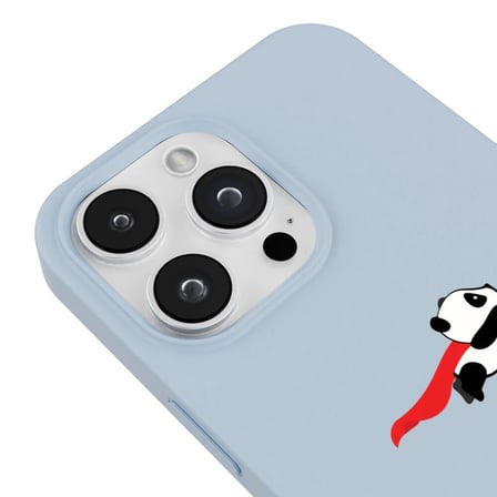 iPhone 16 Pro Max Mavi Lansman Renkli Silikon Fliying Panda Tasarımlı Premium Kılıf