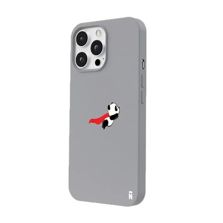 iPhone 16 Pro Max Gri Lansman Renkli Silikon Fliying Panda Tasarımlı Premium Kılıf