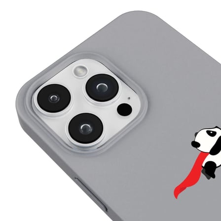 iPhone 16 Pro Max Gri Lansman Renkli Silikon Fliying Panda Tasarımlı Premium Kılıf