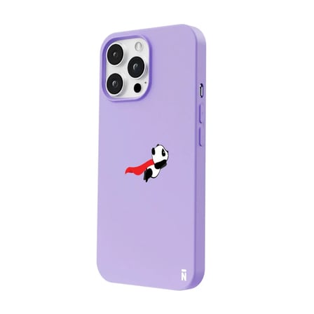 iPhone 16 Pro Max Lila Lansman Renkli Silikon Fliying Panda Tasarımlı Premium Kılıf