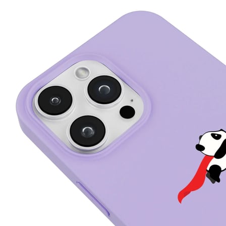 iPhone 16 Pro Max Lila Lansman Renkli Silikon Fliying Panda Tasarımlı Premium Kılıf
