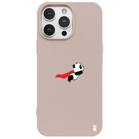 iPhone 16 Pro Max Pudra Lansman Renkli Silikon Fliying Panda Tasarımlı Premium Kılıf