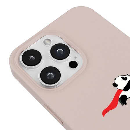 iPhone 16 Pro Max Pudra Lansman Renkli Silikon Fliying Panda Tasarımlı Premium Kılıf