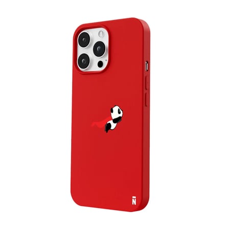 iPhone 16 Pro Kırmızı Lansman Renkli Silikon Fliying Panda Tasarımlı Premium Kılıf