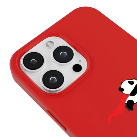 iPhone 16 Pro Kırmızı Lansman Renkli Silikon Fliying Panda Tasarımlı Premium Kılıf