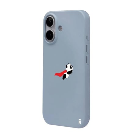 iPhone 16 Plus Mavi Lansman Renkli Silikon Fliying Panda Tasarımlı Premium Kılıf