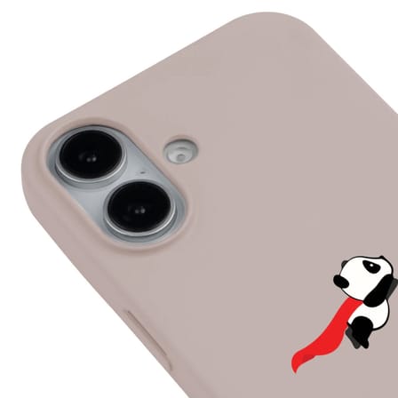 iPhone 16 Pudra Lansman Renkli Silikon Fliying Panda Tasarımlı Premium Kılıf