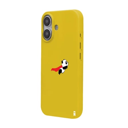 iPhone 16 Sarı Lansman Renkli Silikon Fliying Panda Tasarımlı Premium Kılıf