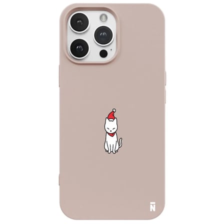 iPhone 16 Pro Max Pudra Lansman Renkli Silikon New Year Kedi Tasarımlı Premium Kılıf