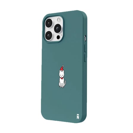 iPhone 15 Pro Max Haki Lansman Renkli Silikon New Year Kedi Tasarımlı Premium Kılıf