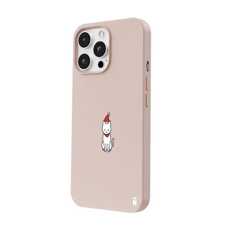 iPhone 15 Pro Max Pudra Lansman Renkli Silikon New Year Kedi Tasarımlı Premium Kılıf