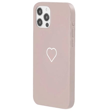 iPhone 11 Pro Max Pudra Lansman Renkli Silikon Beyaz Kalp Desenli Kamera Korumalı Kılıf